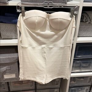 Tiger Mist Cream Ribbed Bandeau